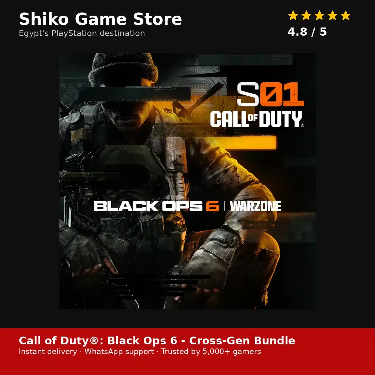 Call of Duty®: Black Ops 6 - Cross-Gen Bundle — rated 4.8 stars by 5,000+ gamers — Shiko Game Store