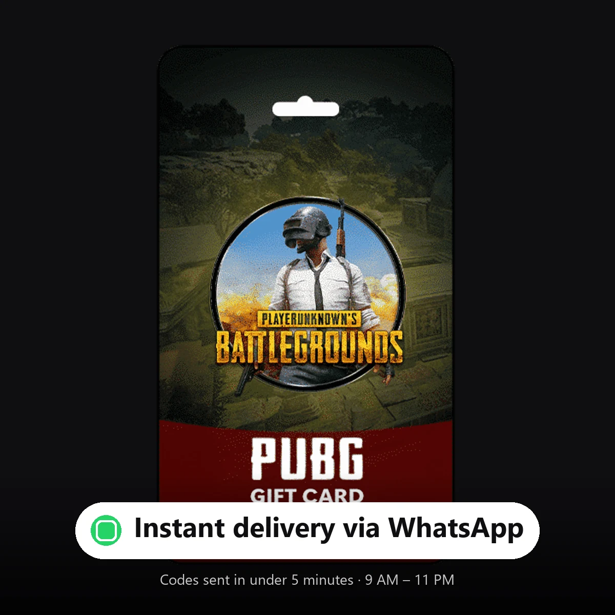 PUBG UC Recharge Cards — instant delivery via WhatsApp from Shiko Game Store