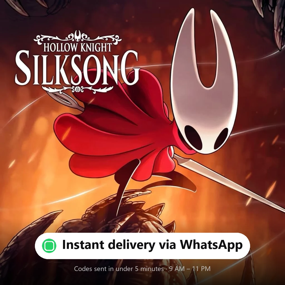Hollow Knight Silksong epic — instant delivery via WhatsApp from Shiko Game Store