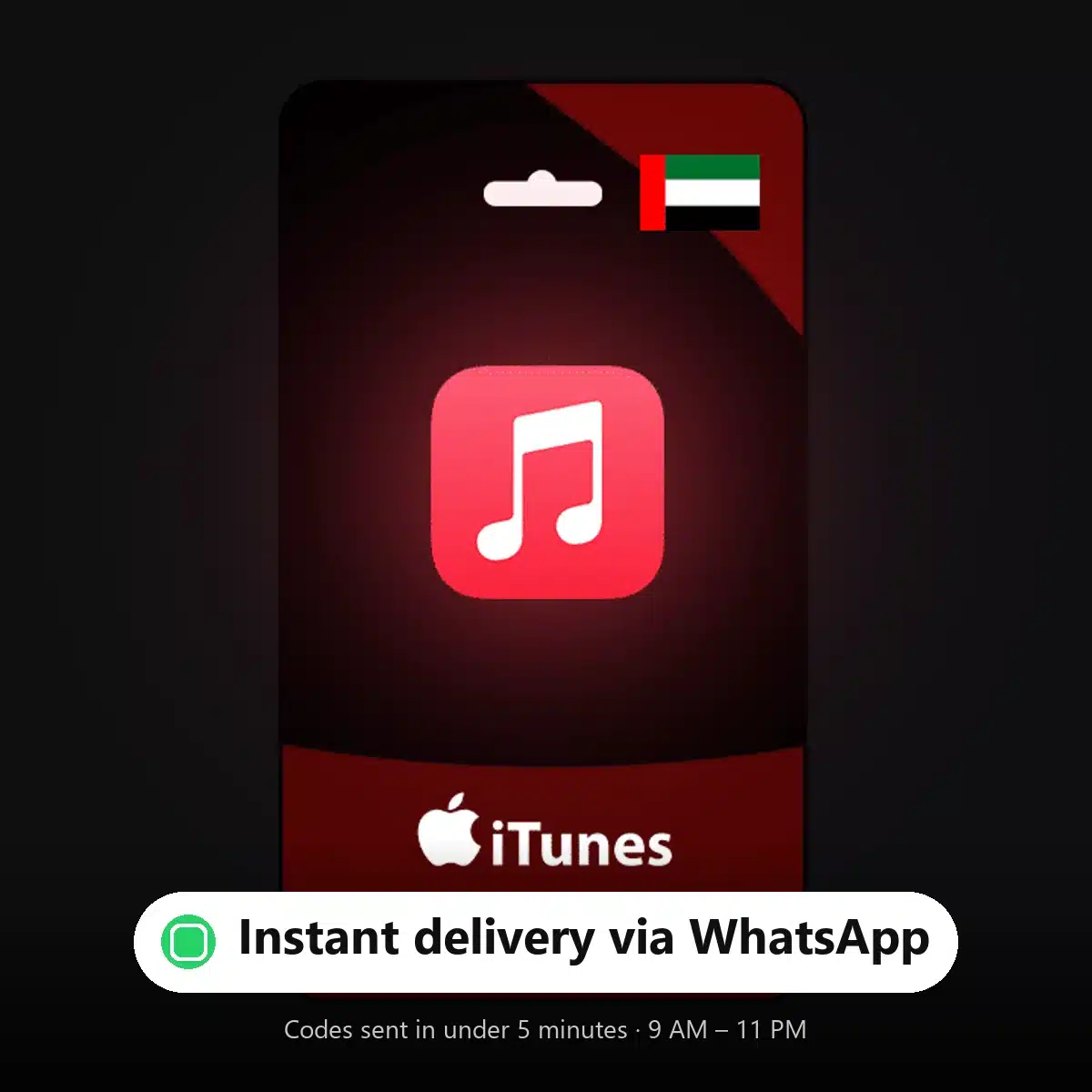 Apple iTunes UAE Gift Cards — instant delivery via WhatsApp from Shiko Game Store