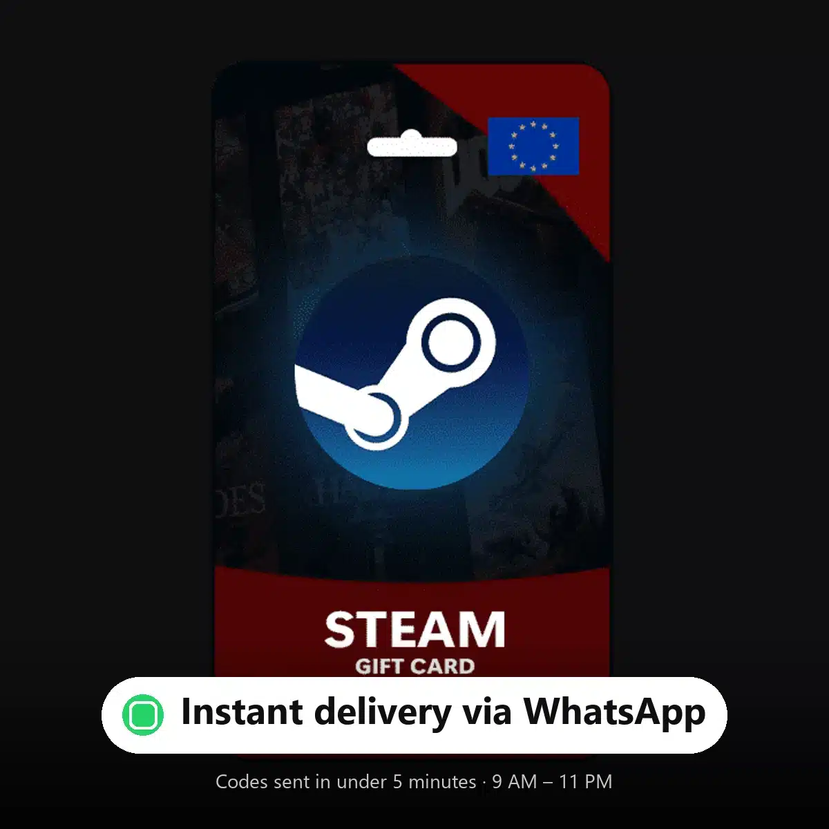 Steam Gift Card Europe — instant delivery via WhatsApp from Shiko Game Store