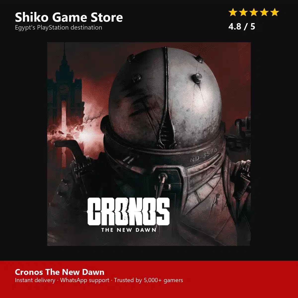 Cronos The New Dawn — rated 4.8 stars by 5000+ gamers at Shiko Game Store