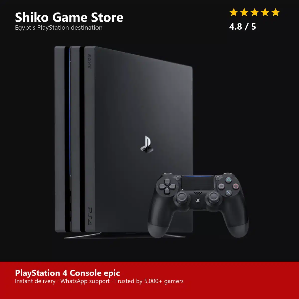 PlayStation 4 Console epic — rated 4.8 stars by 5000+ gamers at Shiko Game Store