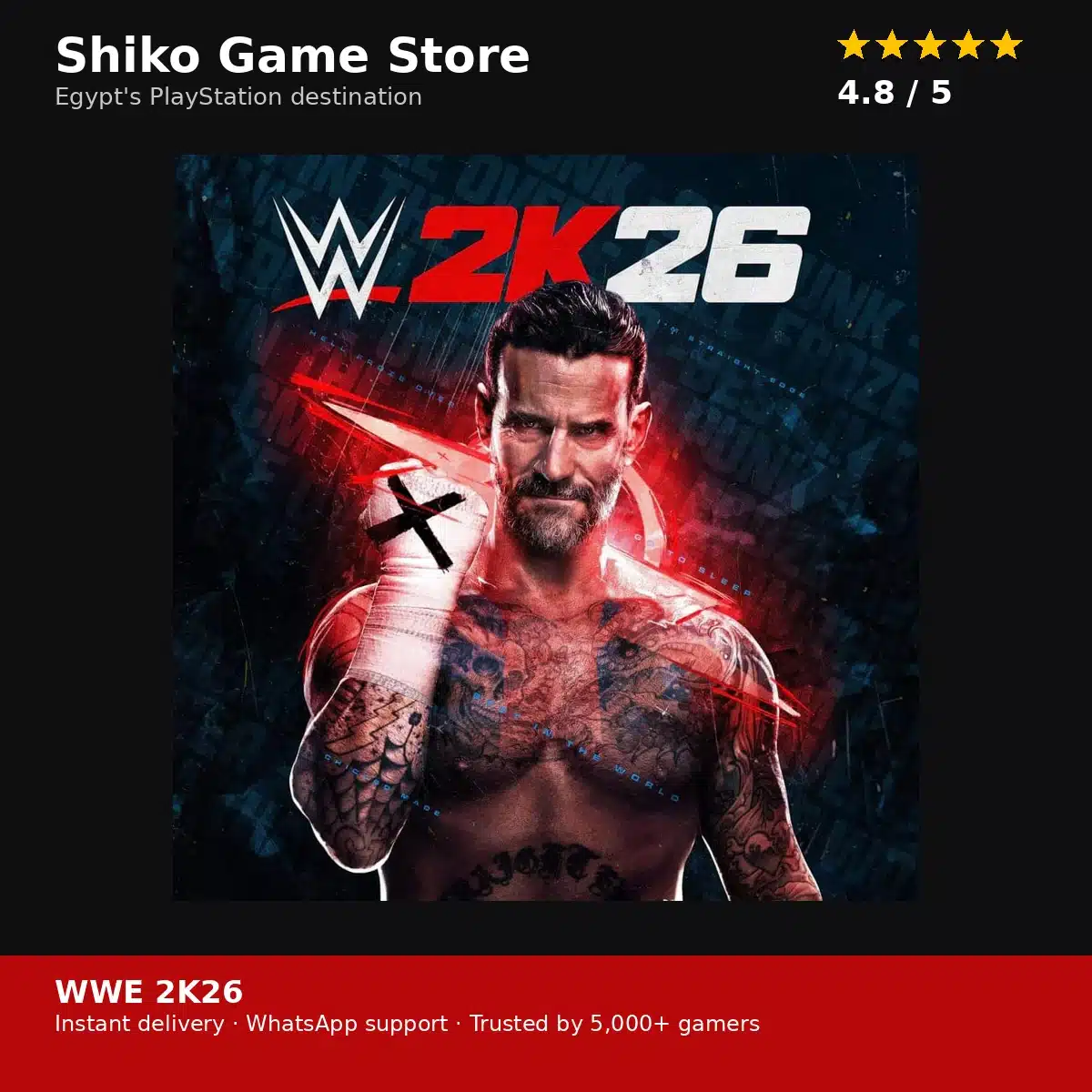 WWE 2K26 — rated 4.8 stars by 5,000+ gamers — Shiko Game Store