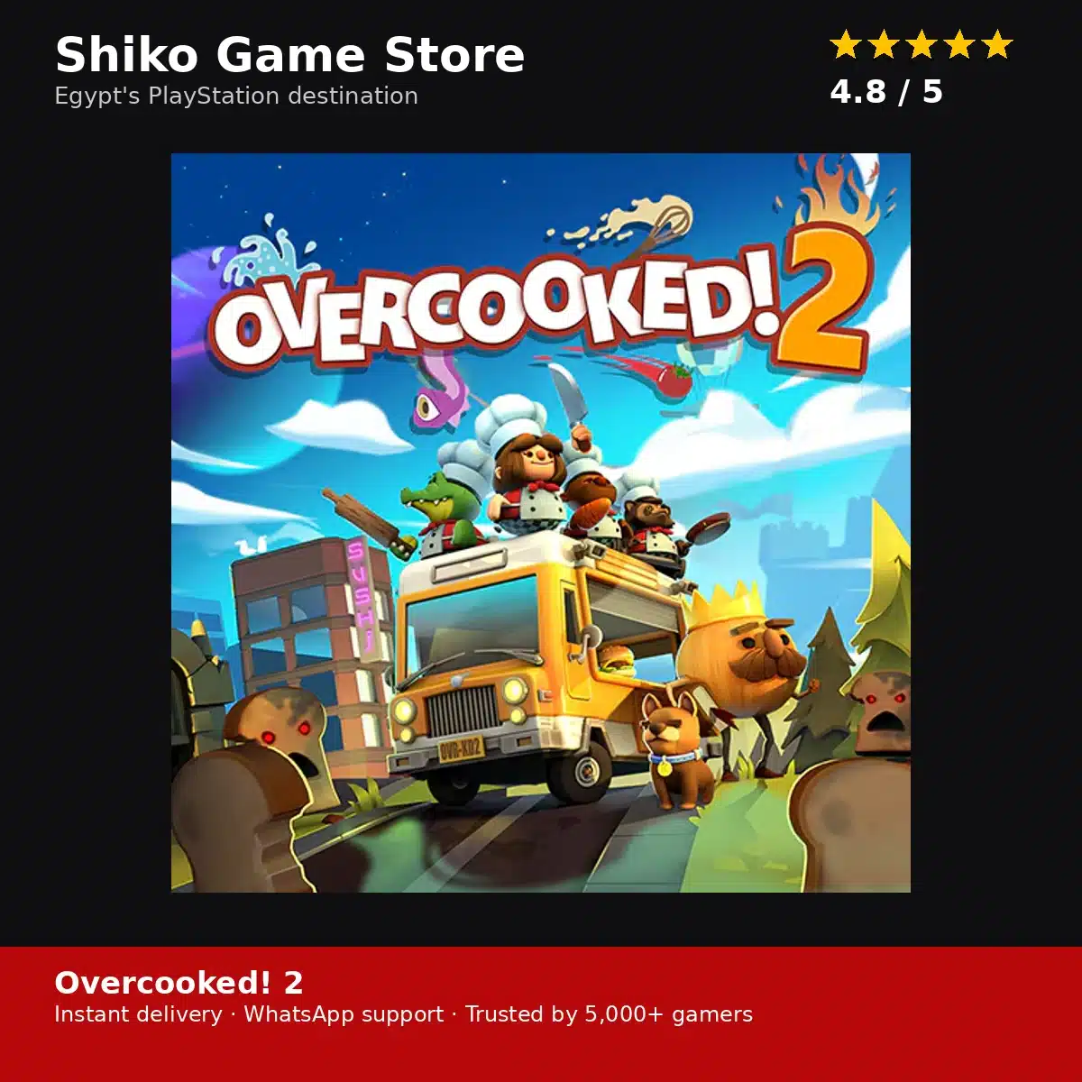 Overcooked! 2 — rated 4.8 stars by 5,000+ gamers — Shiko Game Store